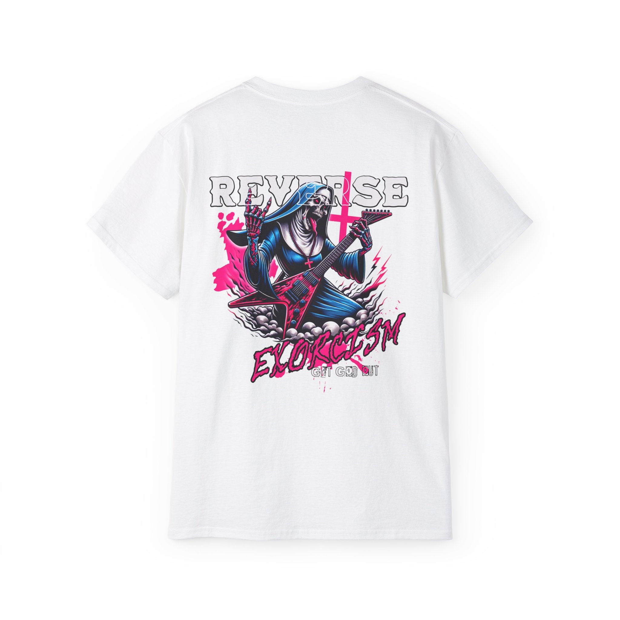 Reverse Exorcism - Unisex Cotton Tee (Back) - Damned Threads